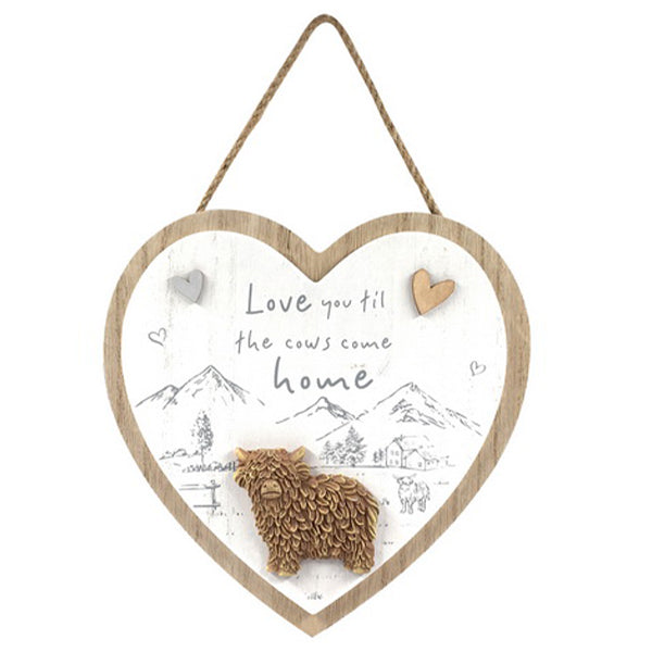 HIGHLAND HANGING HEART PLAQUE