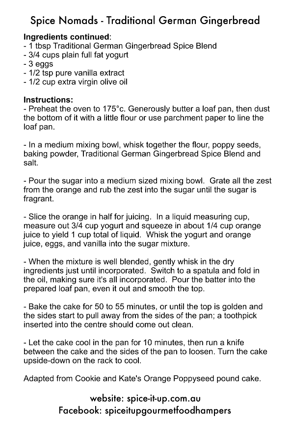 TRADITIONAL GERMAN GINGERBREAD SPICE