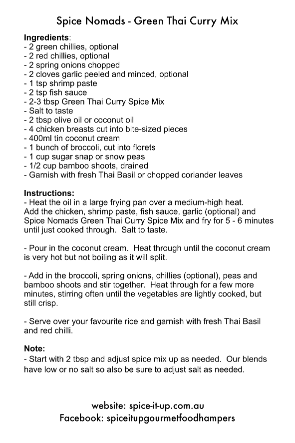 GREEN THAI CURRY SPICE MIX