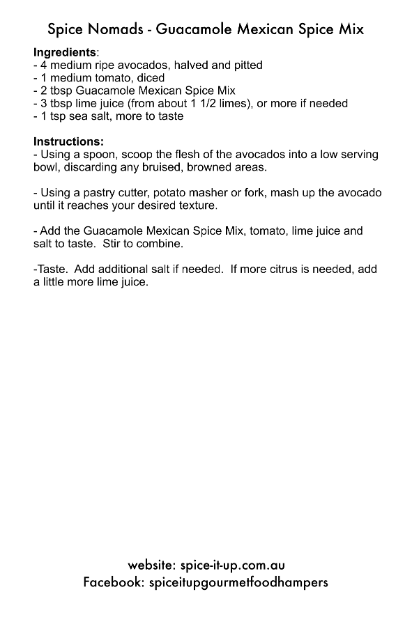 GUACAMOLE MEXICAN SPICE MIX