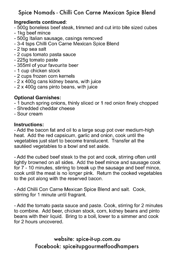 CHILLI CON CARNE MEXICAN SPICE BLEND