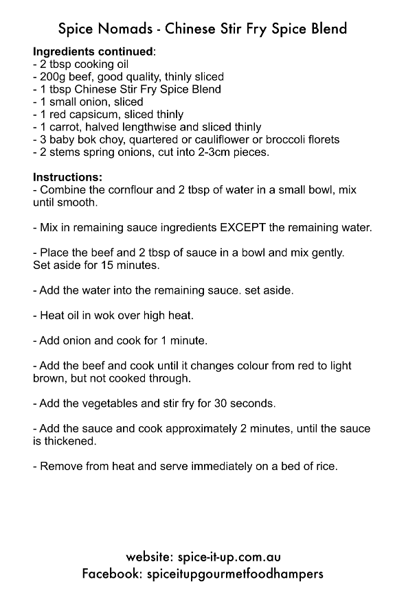 CHINESE STIR FRY SPICE BLEND