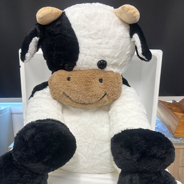 BLACK & WHITE COW CUDDLE TOY