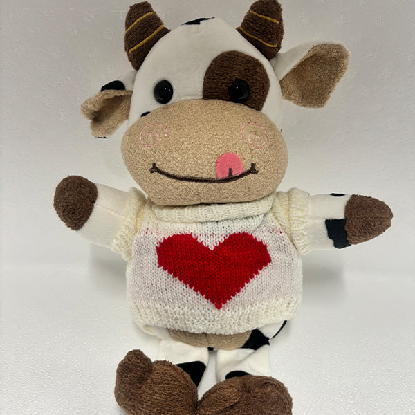 MILK COW TOY - WITH KNITTED JUMPER