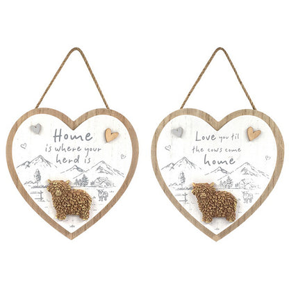 HIGHLAND HANGING HEART PLAQUE